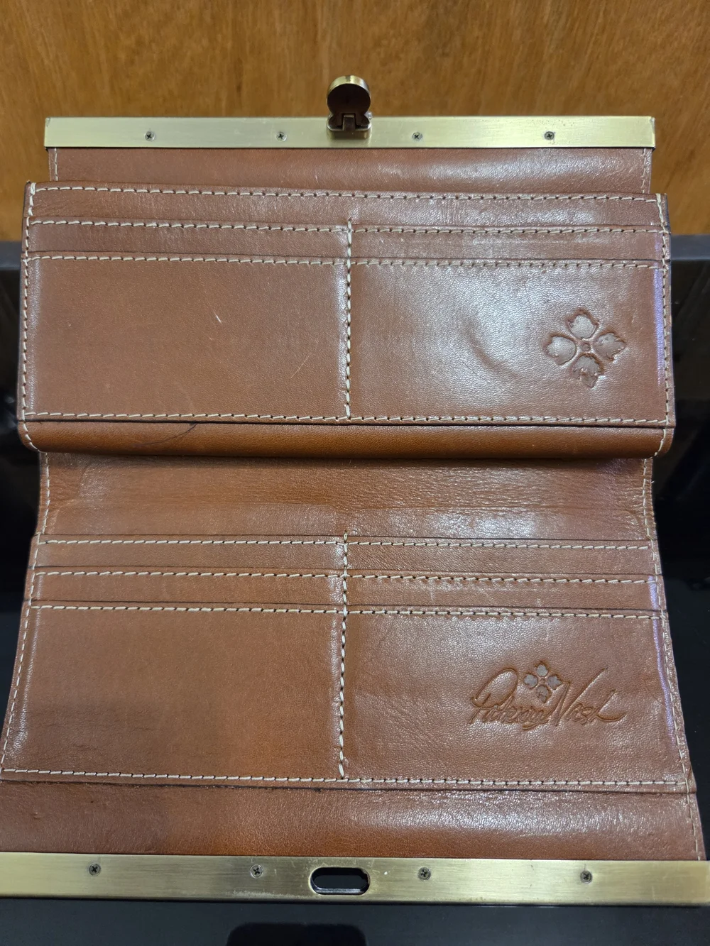 Patricia Nash Embossed Floral Leather Cauchy Wallet - Brown